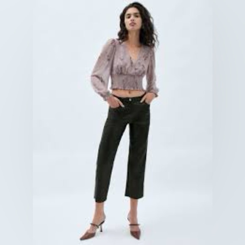 Aritzia Wilfred Genoa Crop Top mauve in Small